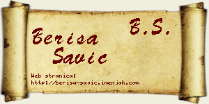 Beriša Savić vizit kartica